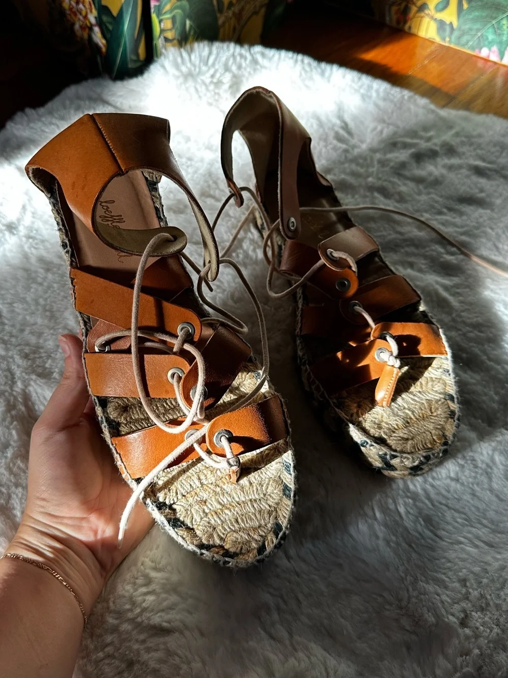 Loeffler Randall Iggy Lace-up Platform Espadrilles 39 9 8.5